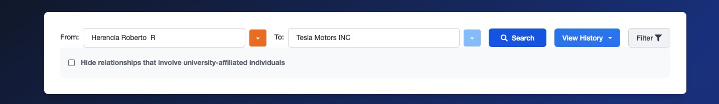 Search field showing Tesla Motors INC selected