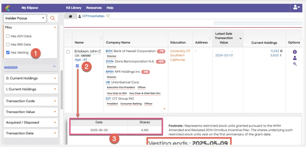 Surfacing Stock Vesting Dates into Actionable Intelligence