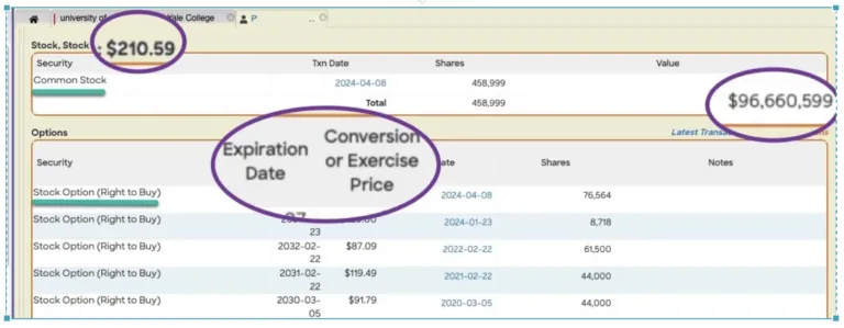 Analyzing Past, Present and Future Insider’s Wealth