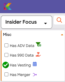 Calendar view with vesting schedule
